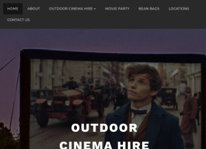 How outdoorcinemahire.com.au looks like on a tablet such as an iPad.