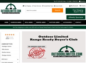 How outdoorlimited.com looks like on a tablet such as an iPad.