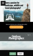 How outdoorphotographer.com looks like on a mobile device such as an iPhone.