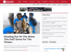 How outdoorsfirst.com looks like on a tablet such as an iPad.