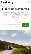 How outdoorsy.com looks like on a mobile device such as an iPhone.