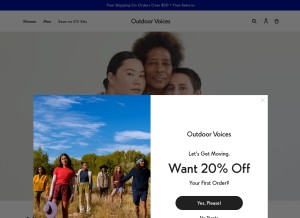 How outdoorvoices.com looks like on a tablet such as an iPad.