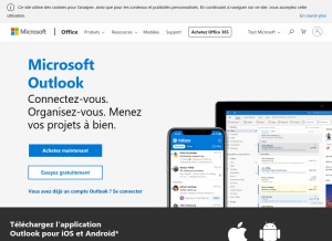 How outloock.com looks like on a tablet such as an iPad.