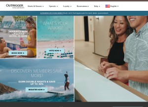 How outrigger.com looks like on a tablet such as an iPad.