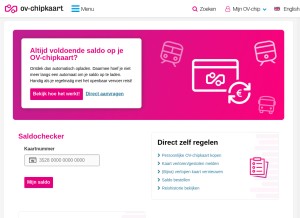 How ov-chipkaart.nl looks like on a tablet such as an iPad.