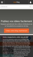 How over-blog.com looks like on a mobile device such as an iPhone.