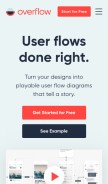 How overflow.io looks like on a mobile device such as an iPhone.