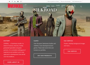 How overkillsoftware.com looks like on a tablet such as an iPad.