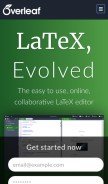 How overleaf.com looks like on a mobile device such as an iPhone.