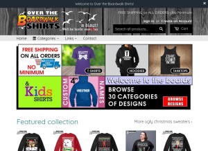 How overtheboardwalk.com looks like on a tablet such as an iPad.
