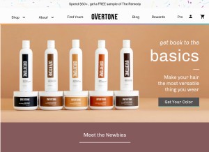 How overtone.co looks like on a tablet such as an iPad.