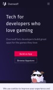 How overwolf.com looks like on a mobile device such as an iPhone.