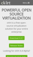 How ovirt.org looks like on a mobile device such as an iPhone.
