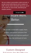 How owens-minor.com looks like on a mobile device such as an iPhone.