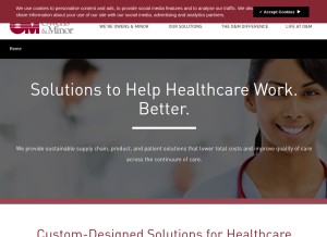 How owens-minor.com looks like on a tablet such as an iPad.