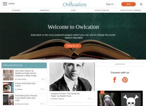 How owlcation.com looks like on a tablet such as an iPad.