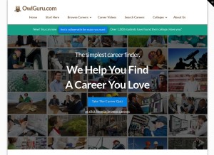 How owlguru.com looks like on a tablet such as an iPad.