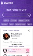 How owltail.com looks like on a mobile device such as an iPhone.