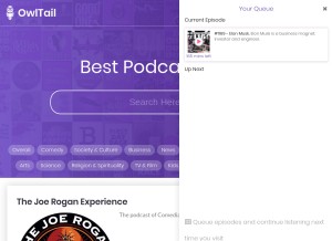How owltail.com looks like on a tablet such as an iPad.
