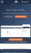How owncloud.com looks like on a mobile device such as an iPhone.