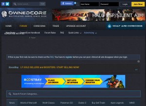 How ownedcore.com looks like on a tablet such as an iPad.