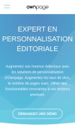 How ownpage.fr looks like on a mobile device such as an iPhone.