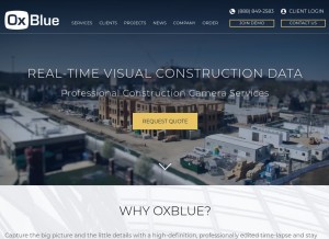 How oxblue.com looks like on a tablet such as an iPad.