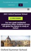 How oxfordintsummerschool.com looks like on a mobile device such as an iPhone.