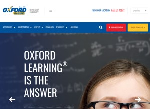 How oxfordlearning.com looks like on a tablet such as an iPad.