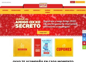 How oxxo.com looks like on a tablet such as an iPad.