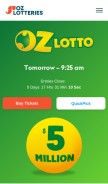 How ozlotteries.com looks like on a mobile device such as an iPhone.