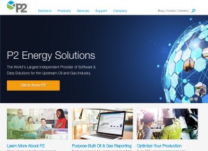 How p2energysolutions.com looks like on a tablet such as an iPad.