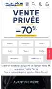 How pacificpeche.com looks like on a mobile device such as an iPhone.