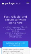 How packagecloud.io looks like on a mobile device such as an iPhone.