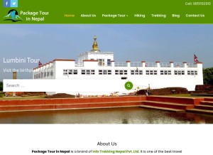 How packagetourinnepal.com looks like on a tablet such as an iPad.