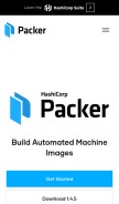 How packer.io looks like on a mobile device such as an iPhone.