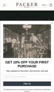How packershoes.com looks like on a mobile device such as an iPhone.