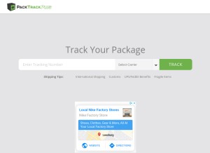 How packtrackplus.com looks like on a tablet such as an iPad.
