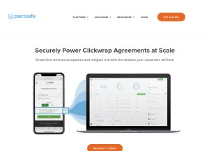 How pactsafe.com looks like on a tablet such as an iPad.