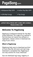 How pagalsong.in looks like on a mobile device such as an iPhone.