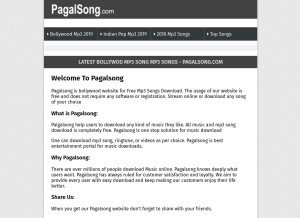 How pagalsong.in looks like on a tablet such as an iPad.