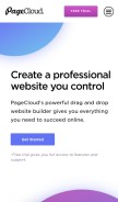 How pagecloud.com looks like on a mobile device such as an iPhone.