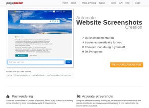 How pagepeeker.com looks like on a tablet such as an iPad.