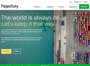 How pagerduty.com looks like on a tablet such as an iPad.