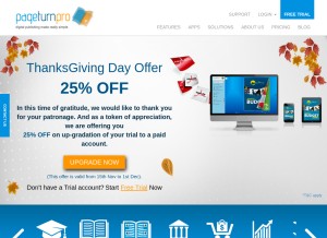 How pageturnpro.com looks like on a tablet such as an iPad.