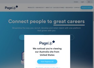 How pageuppeople.com looks like on a tablet such as an iPad.