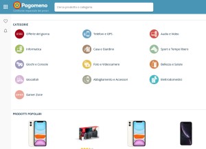 How pagomeno.it looks like on a tablet such as an iPad.