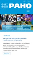 How paho.org looks like on a mobile device such as an iPhone.