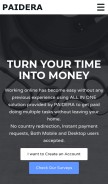 How paidera.com looks like on a mobile device such as an iPhone.