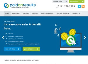 How paidonresults.net looks like on a tablet such as an iPad.
